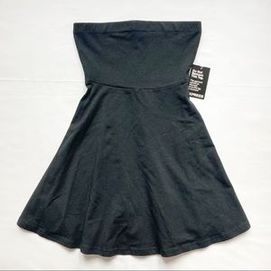 Express Black Strapless Skater Dress